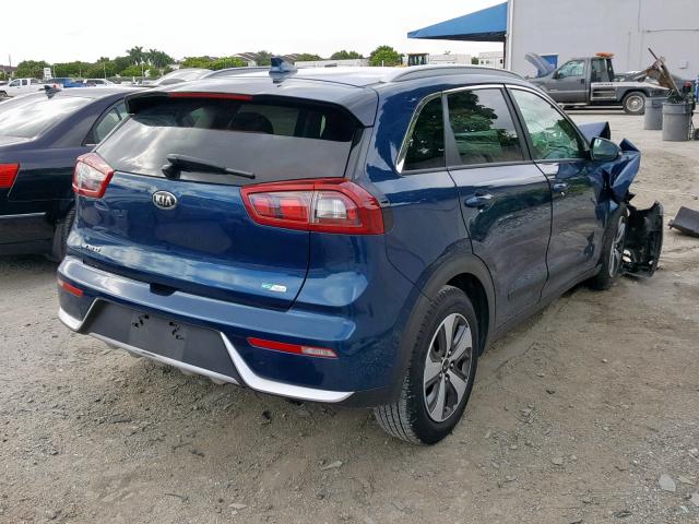 KNDCC3LC1H5071945 - 2017 KIA NIRO EX BLUE photo 4