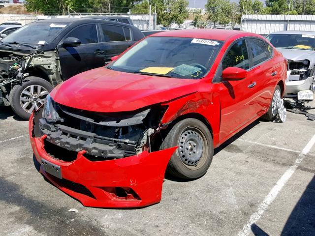 3N1AB7AP5HY288895 - 2017 NISSAN SENTRA SV RED photo 2