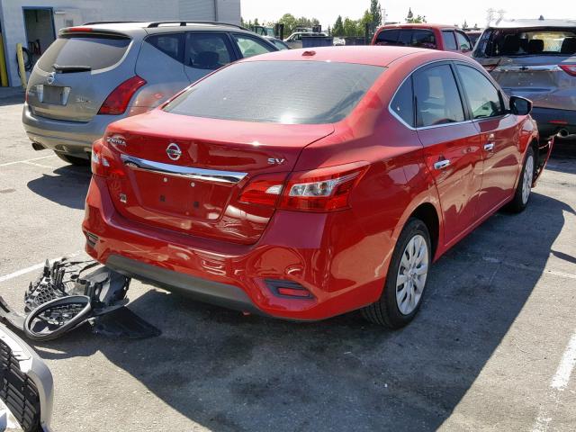 3N1AB7AP5HY288895 - 2017 NISSAN SENTRA SV RED photo 4