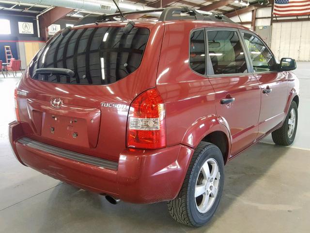 KM8JM12B36U284511 - 2006 HYUNDAI TUCSON GL RED photo 4