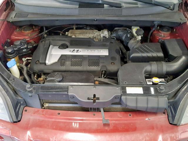 KM8JM12B36U284511 - 2006 HYUNDAI TUCSON GL RED photo 7