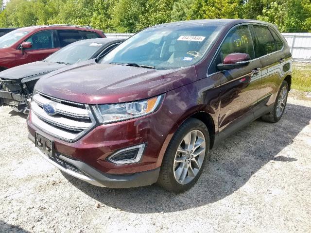 2FMPK3K89HBB68285 - 2017 FORD EDGE TITAN BURGUNDY photo 2