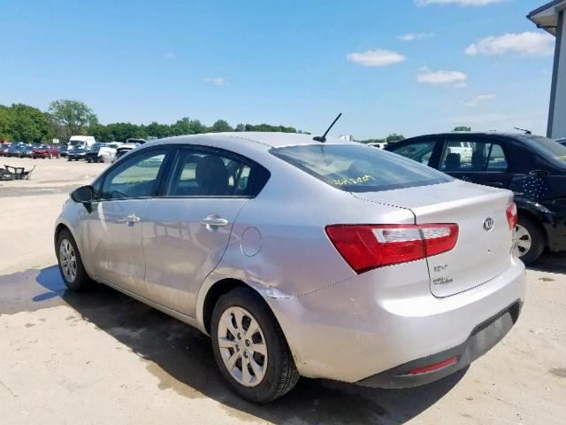 KNADM4A38D6219438 - 2013 KIA RIO LX SILVER photo 3