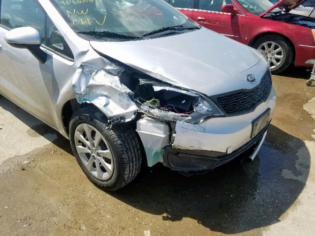 KNADM4A38D6219438 - 2013 KIA RIO LX SILVER photo 9