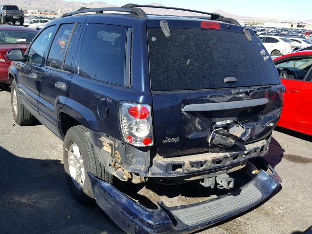 1J4GX48N24C340654 - 2004 JEEP GRAND CHER BLUE photo 3