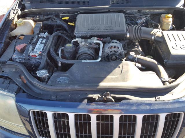 1J4GX48N24C340654 - 2004 JEEP GRAND CHER BLUE photo 7