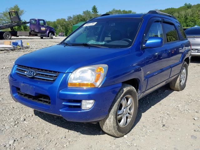 KNDJE723877361208 - 2007 KIA SPORTAGE E BLUE photo 2