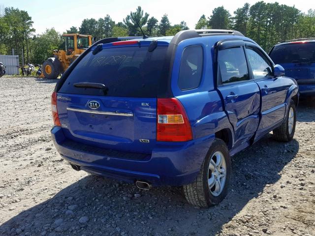 KNDJE723877361208 - 2007 KIA SPORTAGE E BLUE photo 4