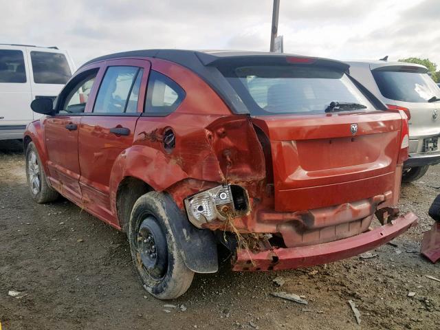 1B3HB48B87D340916 - 2007 DODGE CALIBER SX ORANGE photo 3