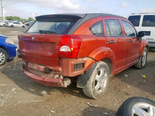 1B3HB48B87D340916 - 2007 DODGE CALIBER SX ORANGE photo 4