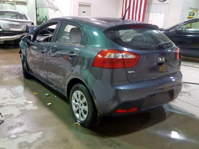 KNADN5A34D6207385 - 2013 KIA RIO EX GRAY photo 3