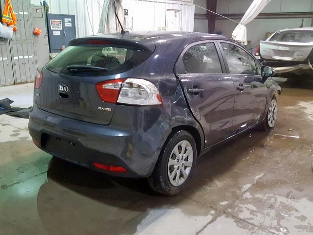 KNADN5A34D6207385 - 2013 KIA RIO EX GRAY photo 4