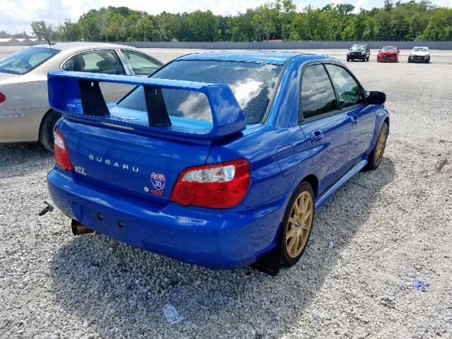 JF1GD70635L514789 - 2005 SUBARU IMPREZA WR BLUE photo 4