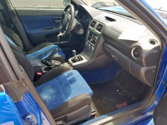 JF1GD70635L514789 - 2005 SUBARU IMPREZA WR BLUE photo 5