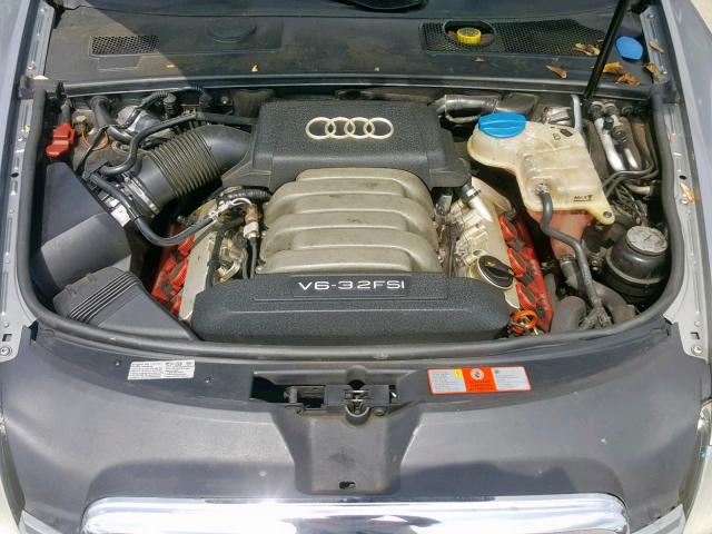 WAUDH74FX8N054385 - 2008 AUDI A6 3.2 QUA GRAY photo 7