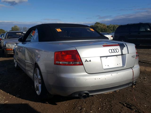 WAUDF48H68K005198 - 2008 AUDI A4 2.0T CA GRAY photo 3