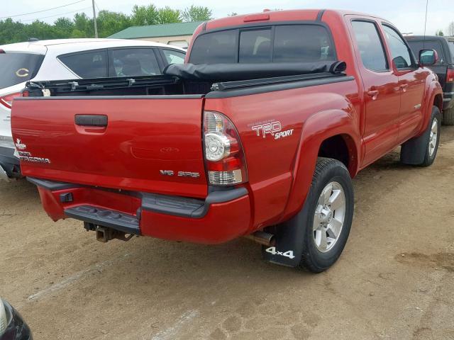 3TMLU4EN7AM047974 - 2010 TOYOTA TACOMA DOU RED photo 4