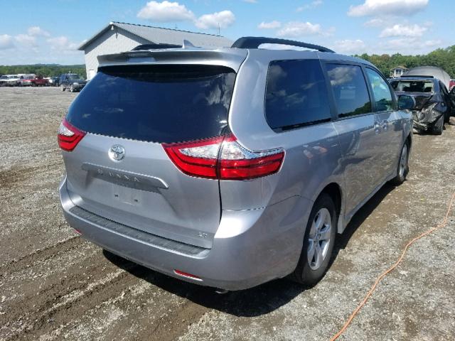 5TDKZ3DC0JS958140 - 2018 TOYOTA SIENNA LE SILVER photo 4