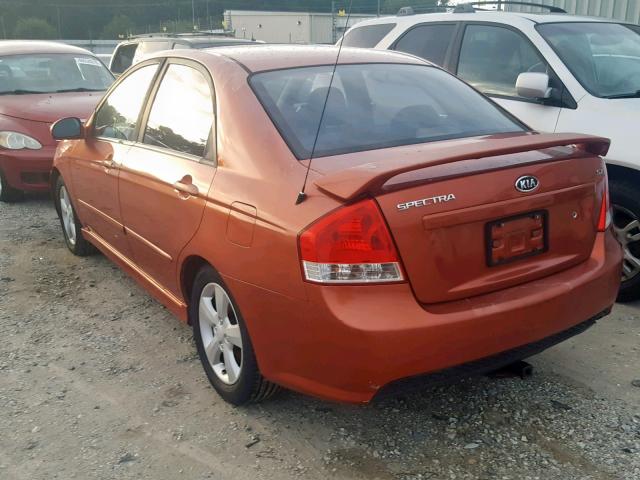 KNAFE121175008464 - 2007 KIA SPECTRA EX ORANGE photo 3