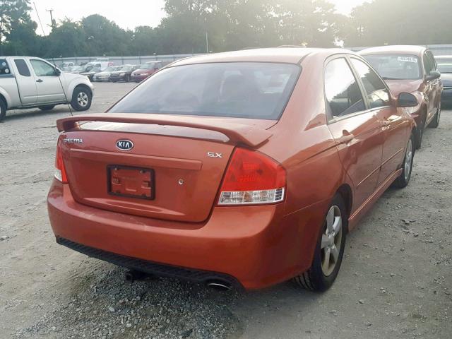 KNAFE121175008464 - 2007 KIA SPECTRA EX ORANGE photo 4