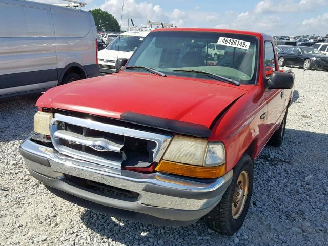 1FTYR10C4WUA36266 - 1998 FORD RANGER RED photo 2