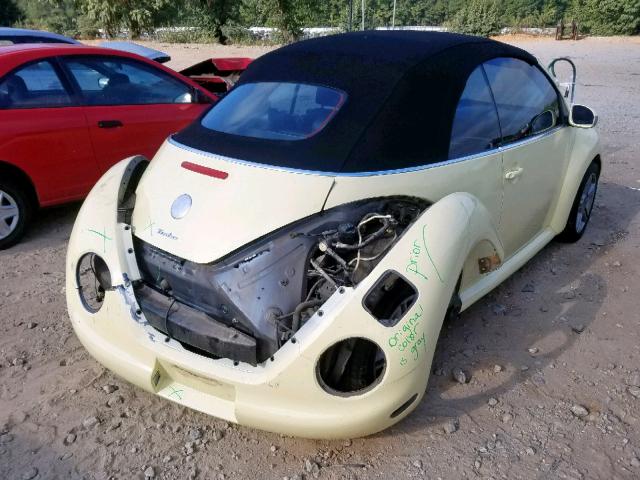 3VWCD31Y54M345239 - 2004 VOLKSWAGEN NEW BEETLE 黄色 照片 4