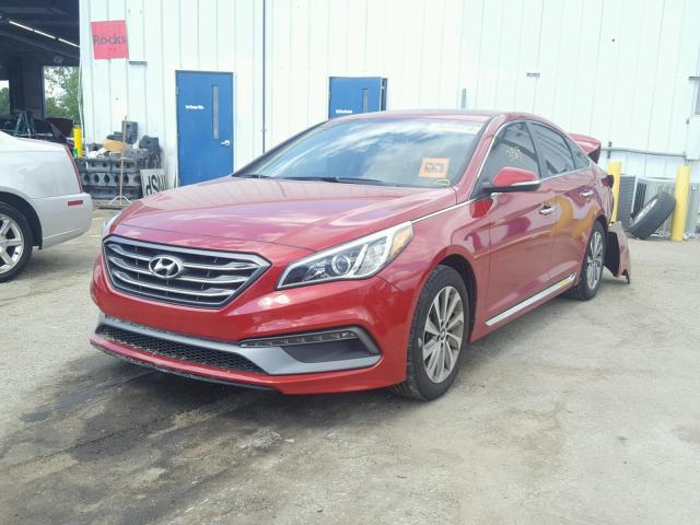 5NPE34AF4HH580990 - 2017 HYUNDAI SONATA SPO RED photo 2