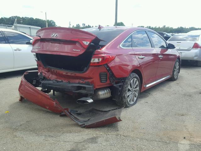 5NPE34AF4HH580990 - 2017 HYUNDAI SONATA SPO RED photo 4