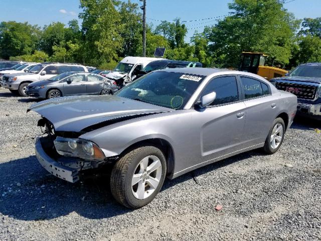 2C3CDXHG6EH183455 - 2014 DODGE CHARGER SX GRAY photo 2