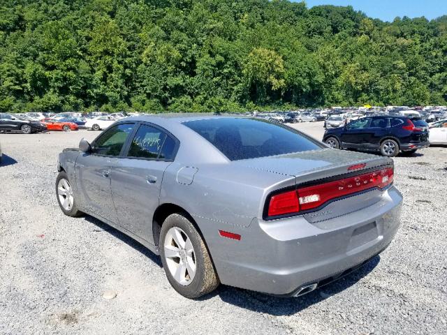 2C3CDXHG6EH183455 - 2014 DODGE CHARGER SX GRAY photo 3