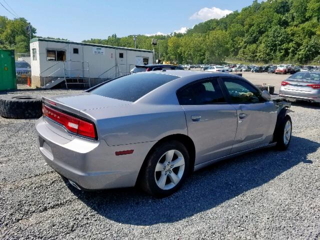 2C3CDXHG6EH183455 - 2014 DODGE CHARGER SX GRAY photo 4