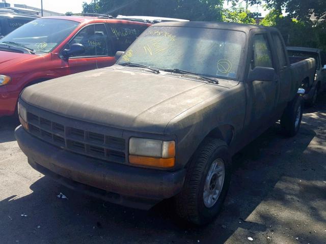 1B7GG23X2PS130715 - 1993 DODGE DAKOTA BLACK photo 2