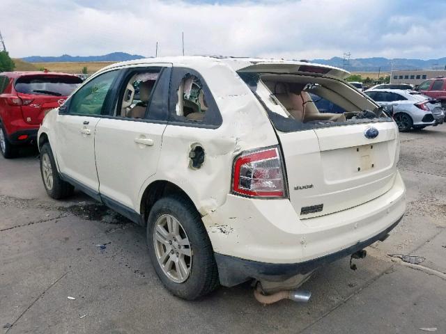 2FMDK48C27BA83582 - 2007 FORD EDGE SEL WHITE photo 3