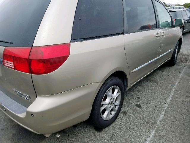 5TDBA22C94S000185 - 2004 TOYOTA SIENNA XLE TAN photo 4