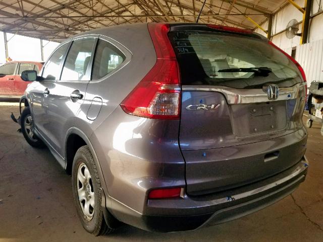 5J6RM4H35FL039766 - 2015 HONDA CR-V LX GRAY photo 3