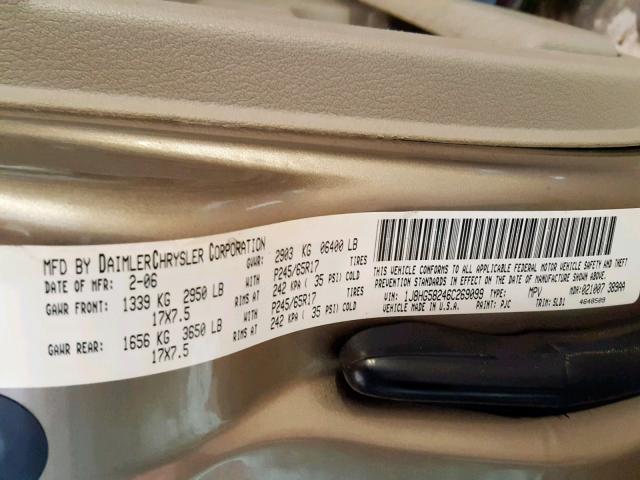 1J8HG58246C269099 - 2006 JEEP COMMANDER 棕色 照片 10