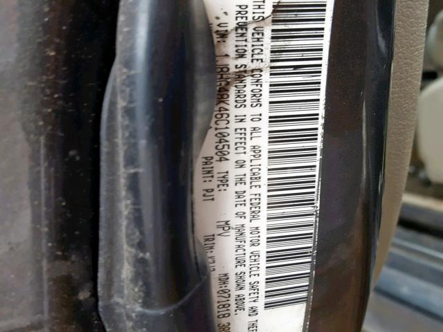 1J8HG48K46C104504 - 2006 JEEP COMMANDER 灰色 照片 10