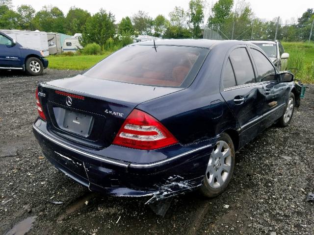 WDBRF92H46F762460 - 2006 MERCEDES-BENZ C 280 4MAT BLUE photo 4