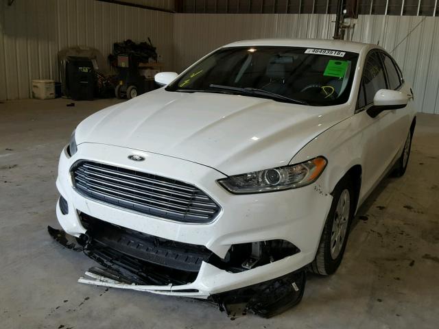 3FA6P0G74ER373404 - 2014 FORD FUSION S WHITE photo 2