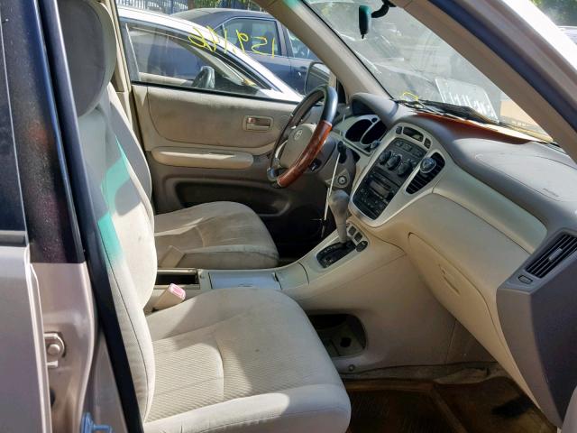 JTEDD21A950128023 - 2005 TOYOTA HIGHLANDER GOLD photo 5