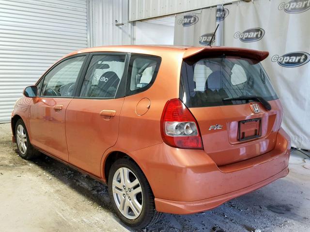 JHMGD38658S038755 - 2008 HONDA FIT SPORT ORANGE photo 3