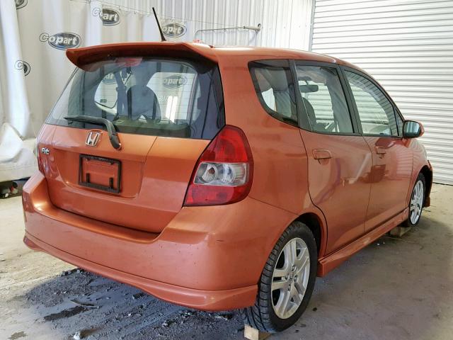 JHMGD38658S038755 - 2008 HONDA FIT SPORT ORANGE photo 4