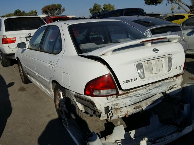 3N1BB51D31L114793 - 2001 NISSAN SENTRA SE WHITE photo 3