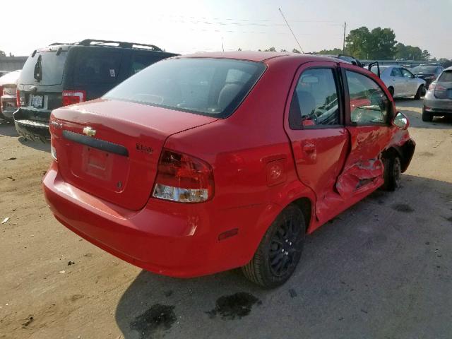 KL1TD56616B553092 - 2006 CHEVROLET AVEO BASE Қызыл фото 4