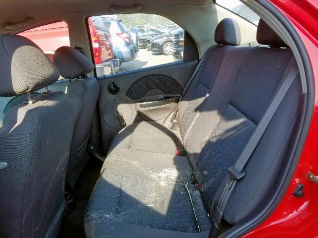 KL1TD56616B553092 - 2006 CHEVROLET AVEO BASE Қызыл фото 6