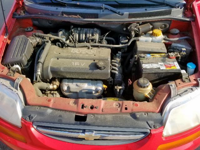 KL1TD56616B553092 - 2006 CHEVROLET AVEO BASE Қызыл фото 7