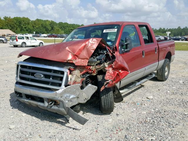 1FTNW20L81ED20973 - 2001 FORD F250 SUPER BURGUNDY photo 2