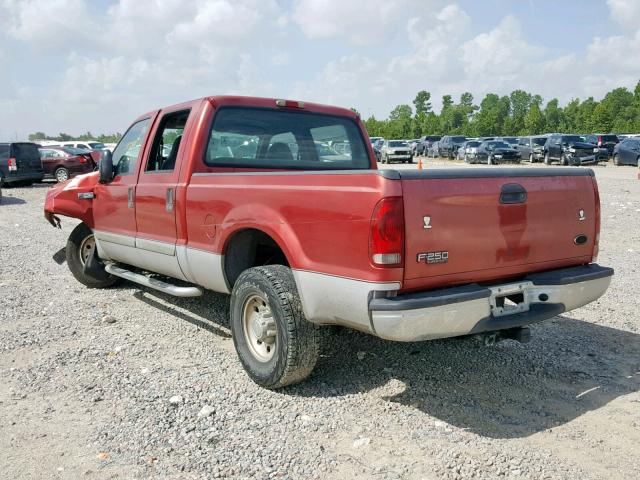 1FTNW20L81ED20973 - 2001 FORD F250 SUPER BURGUNDY photo 3