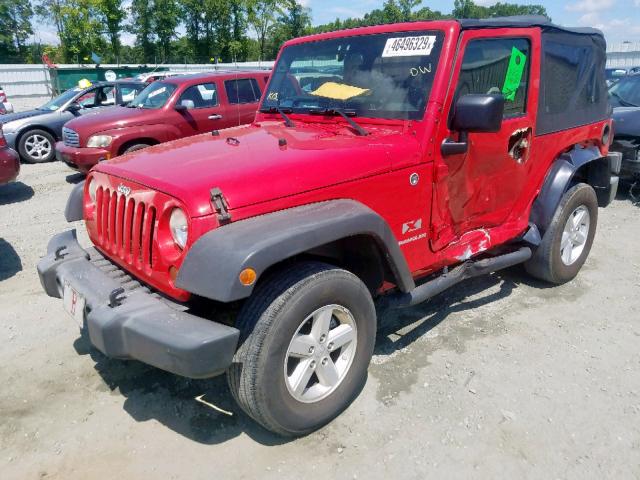 1J4FA24119L750633 - 2009 JEEP WRANGLER X RED photo 2