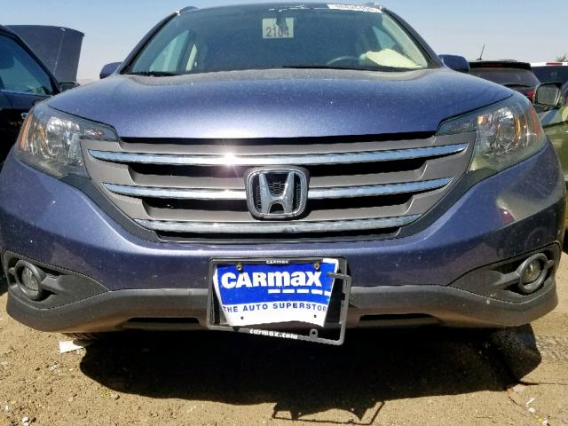 2HKRM4H77DH612368 - 2013 HONDA CR-V EXL BLUE photo 7